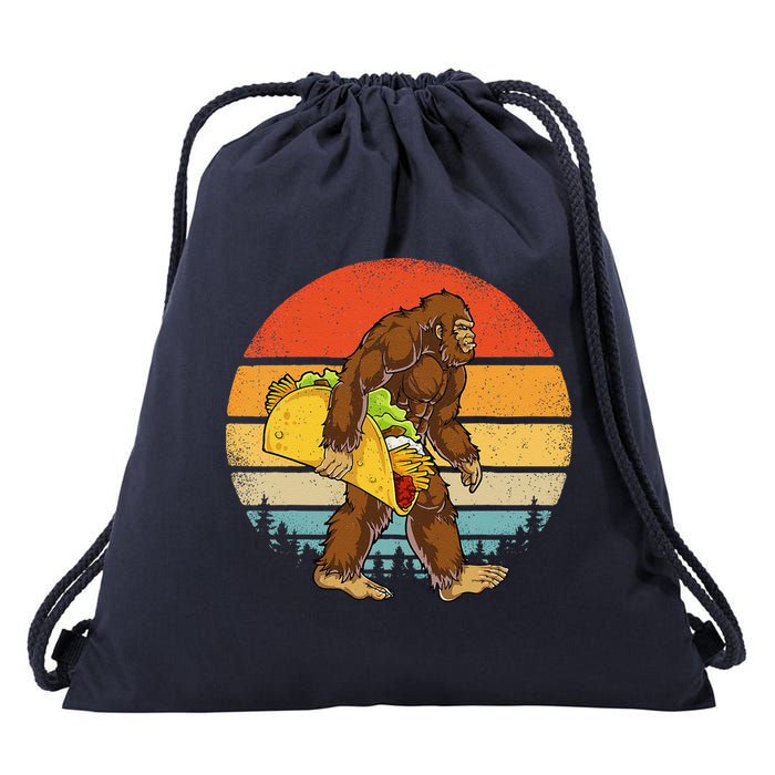 Bigfoot Carrying Taco Funny Cinco De Mayo Sasquatch Drawstring Bag