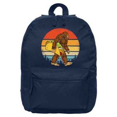Bigfoot Carrying Taco Funny Cinco De Mayo Sasquatch 16 in Basic Backpack
