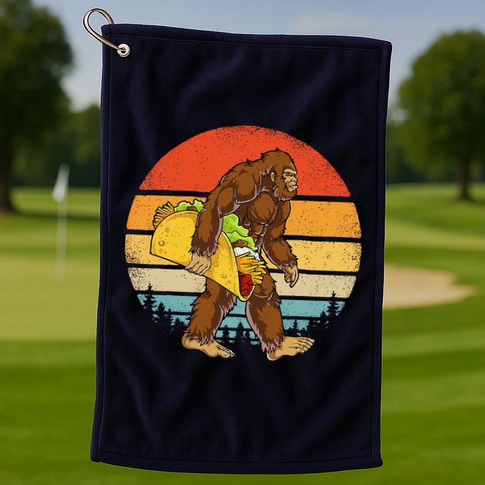 Bigfoot Carrying Taco Funny Cinco De Mayo Sasquatch Golf Towel