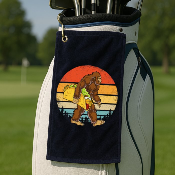 Bigfoot Carrying Taco Funny Cinco De Mayo Sasquatch Golf Towel