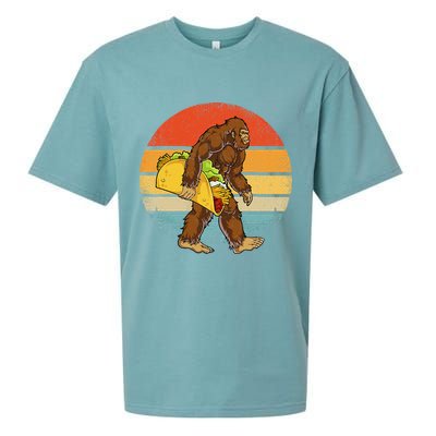 Bigfoot Carrying Taco Funny Cinco De Mayo Sasquatch Sueded Cloud Jersey T-Shirt