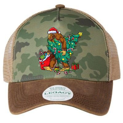 Bigfoot Christmas Tree Lights Xmas Sasquatch Lovers Legacy Tie Dye Trucker Hat