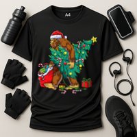 Bigfoot Christmas Tree Lights Xmas Sasquatch Lovers Performance Shirt