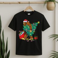 Bigfoot Christmas Tree Lights Xmas Sasquatch Lovers T-Shirt