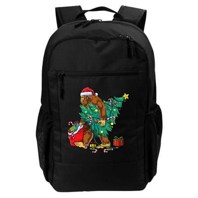 Bigfoot Christmas Tree Lights Xmas Sasquatch Lovers Backpack