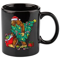 Bigfoot Christmas Tree Lights Xmas Sasquatch Lovers 11oz C Handle Ceramic Mug