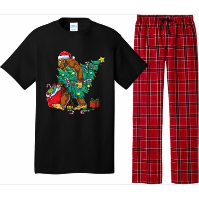 Bigfoot Christmas Tree Lights Xmas Sasquatch Lovers Pajama Set