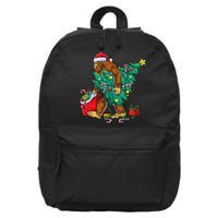Bigfoot Christmas Tree Lights Xmas Sasquatch Lovers 16 in Basic Backpack