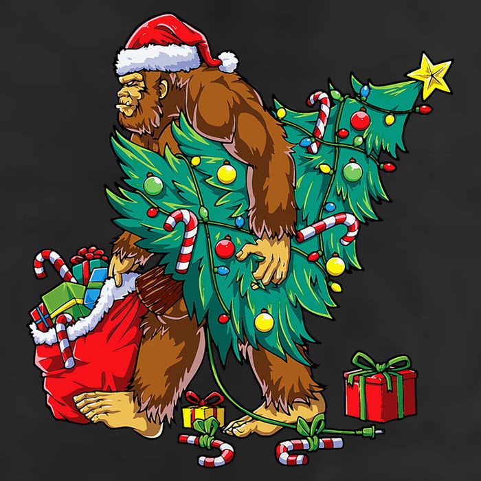 Bigfoot Christmas Tree Lights Xmas Sasquatch Lovers 25L Jumbo Tote