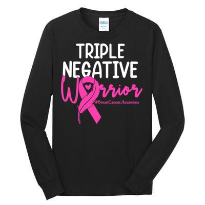 Breast Cancer Triple Negative Warrior Pink Ribbon Awareness Tall Long Sleeve T-Shirt