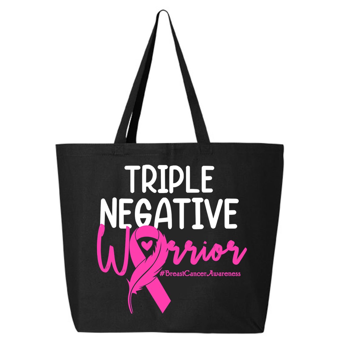 Breast Cancer Triple Negative Warrior Pink Ribbon Awareness 25L Jumbo Tote