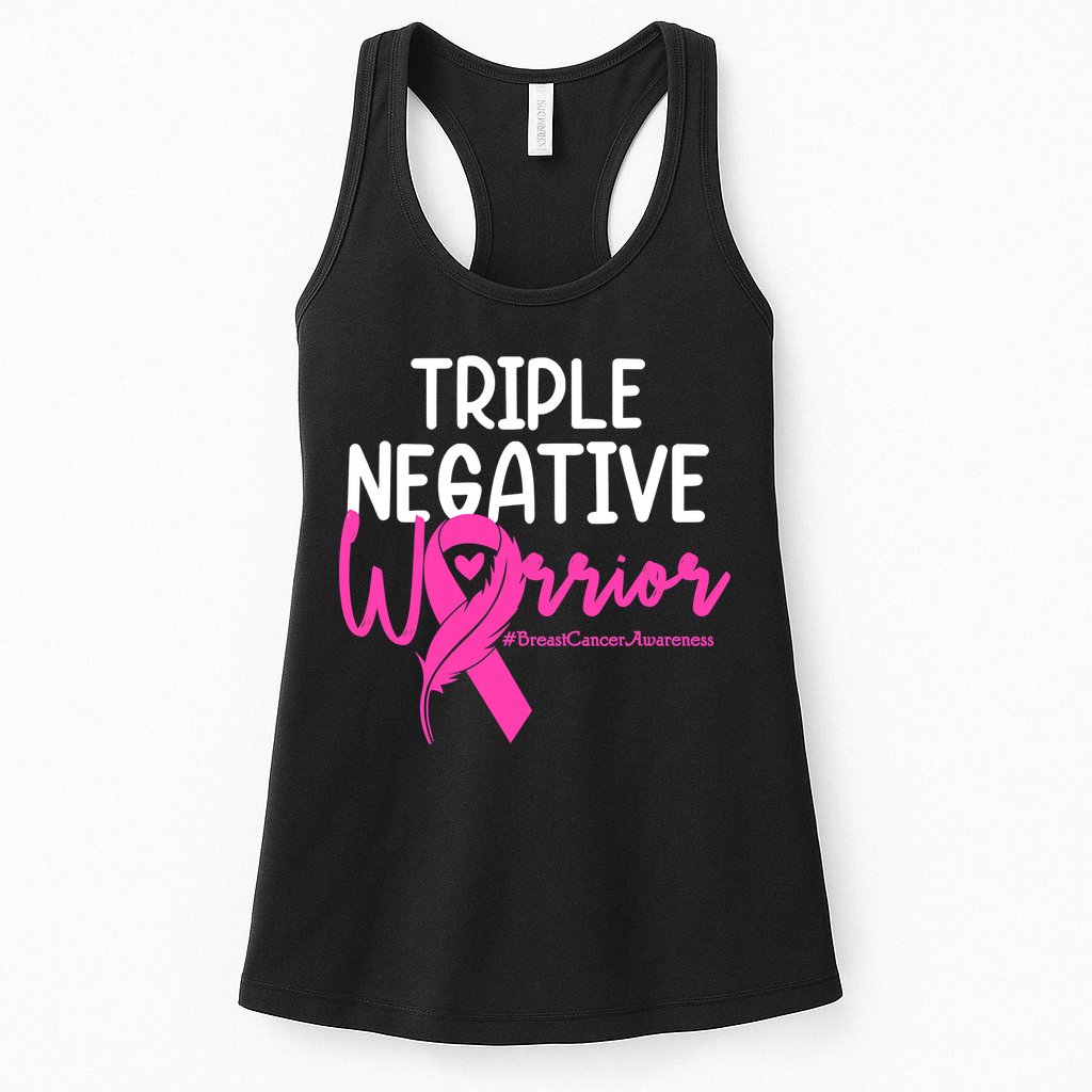 Breast Cancer Triple Negative Warrior Pink Ribbon Awareness Womens Tank Top