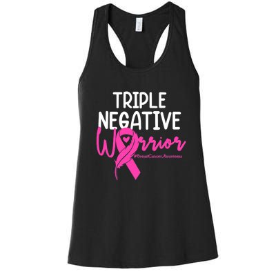 Breast Cancer Triple Negative Warrior Pink Ribbon Awareness Women's Racerback Tank