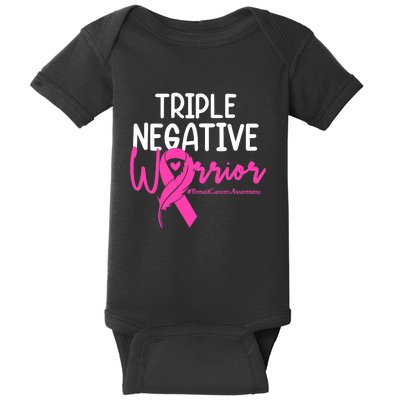 Breast Cancer Triple Negative Warrior Pink Ribbon Awareness Baby Bodysuit