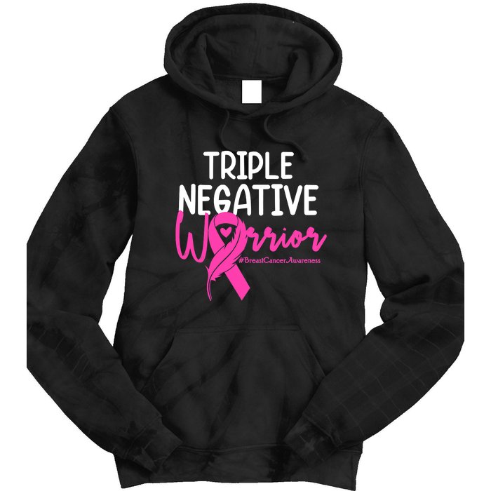 Breast Cancer Triple Negative Warrior Pink Ribbon Awareness Tie Dye Hoodie