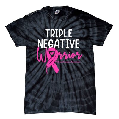 Breast Cancer Triple Negative Warrior Pink Ribbon Awareness Tie-Dye T-Shirt