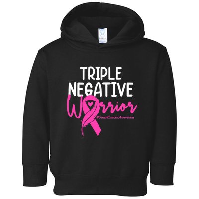 Breast Cancer Triple Negative Warrior Pink Ribbon Awareness Toddler Hoodie