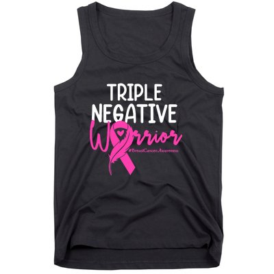 Breast Cancer Triple Negative Warrior Pink Ribbon Awareness Tank Top