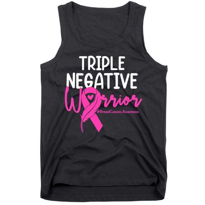 Breast Cancer Triple Negative Warrior Pink Ribbon Awareness Tank Top