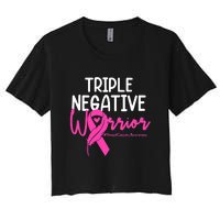 Breast Cancer Triple Negative Warrior Pink Ribbon Awareness Women's Crop Top Tee