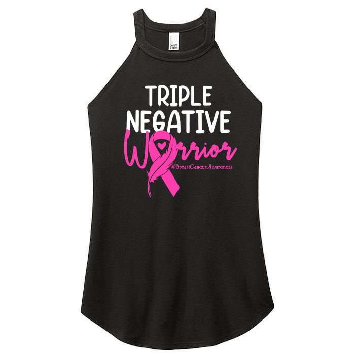 Breast Cancer Triple Negative Warrior Pink Ribbon Awareness Women's Perfect Tri Rocker Tank