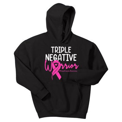 Breast Cancer Triple Negative Warrior Pink Ribbon Awareness Kids Hoodie