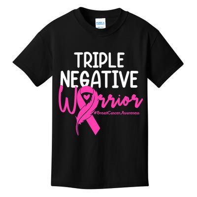 Breast Cancer Triple Negative Warrior Pink Ribbon Awareness Kids T-Shirt