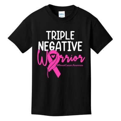 Breast Cancer Triple Negative Warrior Pink Ribbon Awareness Kids T-Shirt