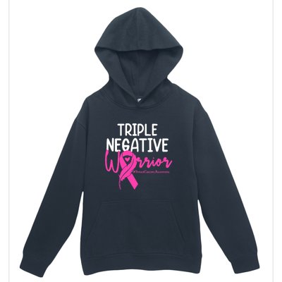 Breast Cancer Triple Negative Warrior Pink Ribbon Awareness Urban Pullover Hoodie