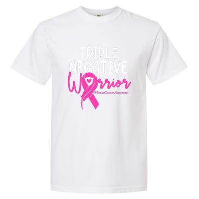 Breast Cancer Triple Negative Warrior Pink Ribbon Awareness Garment-Dyed Heavyweight T-Shirt