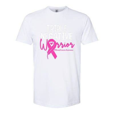 Breast Cancer Triple Negative Warrior Pink Ribbon Awareness Softstyle CVC T-Shirt