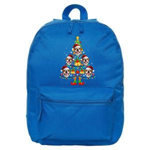 Bulldog Christmas Tree Funny Xmas Dog Lover Gift 16 in Basic Backpack