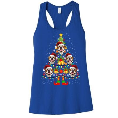 Bulldog Christmas Tree Funny Xmas Dog Lover Gift Women's Racerback Tank