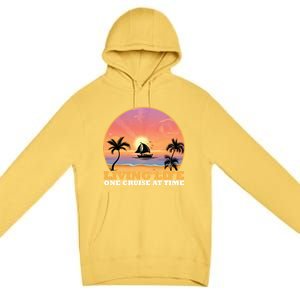 Boat Cruising The World Living Life One Cruise At A Time Gift Premium Pullover Hoodie