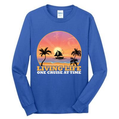 Boat Cruising The World Living Life One Cruise At A Time Gift Tall Long Sleeve T-Shirt