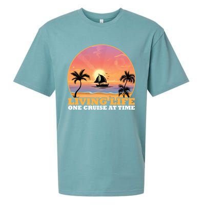 Boat Cruising The World Living Life One Cruise At A Time Gift Sueded Cloud Jersey T-Shirt