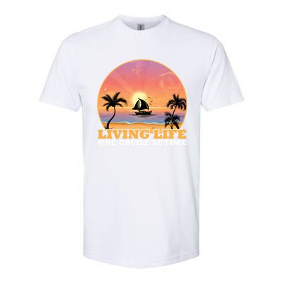 Boat Cruising The World Living Life One Cruise At A Time Gift Softstyle CVC T-Shirt