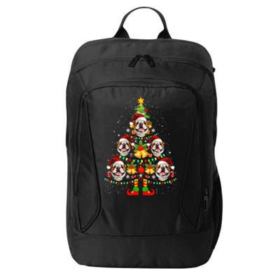 Bulldog Christmas Tree Funny Xmas Dog Lover Funny Gift City Backpack