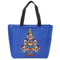 Bulldog Christmas Tree Funny Xmas Dog Lover Funny Gift Zip Tote Bag