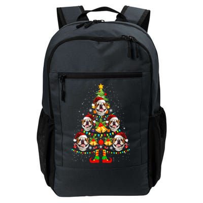 Bulldog Christmas Tree Funny Xmas Dog Lover Funny Gift Daily Commute Backpack