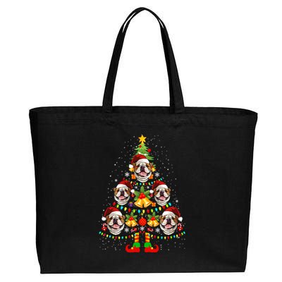 Bulldog Christmas Tree Funny Xmas Dog Lover Funny Gift Cotton Canvas Jumbo Tote