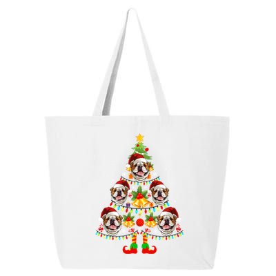 Bulldog Christmas Tree Funny Xmas Dog Lover Funny Gift 25L Jumbo Tote