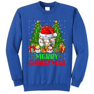 Baseball Christmas Tree Lights Holiday Santa Baseball Xmas Cool Gift Tall Sweatshirt