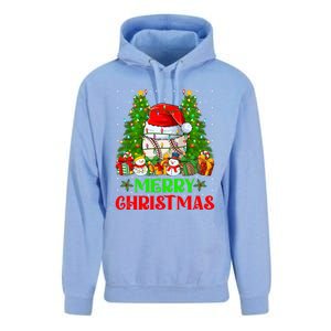 Baseball Christmas Tree Lights Holiday Santa Baseball Xmas Cool Gift Unisex Surf Hoodie