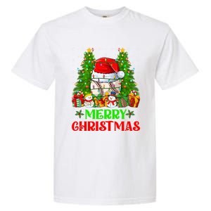 Baseball Christmas Tree Lights Holiday Santa Baseball Xmas Cool Gift Garment-Dyed Heavyweight T-Shirt