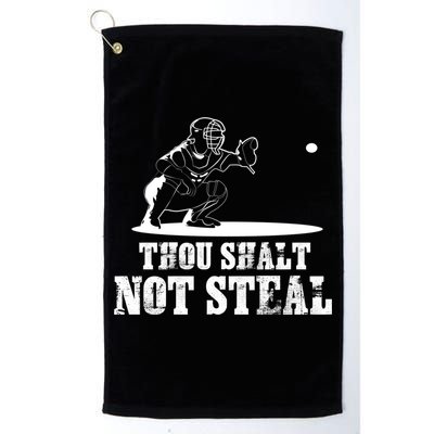 Baseball Catcher Thou Shalt Not Steal - Religious Gift Golf Towel