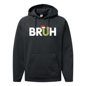 Bruh Christmas Teens Funny Christmas Performance Fleece Hoodie