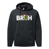 Bruh Christmas Teens Funny Christmas Performance Fleece Hoodie