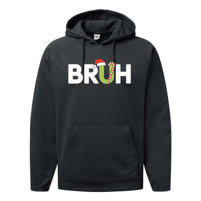 Bruh Christmas Teens Funny Christmas Performance Fleece Hoodie