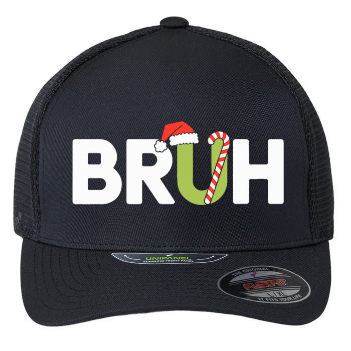 Bruh Christmas Teens Funny Christmas Flexfit Unipanel Trucker Cap